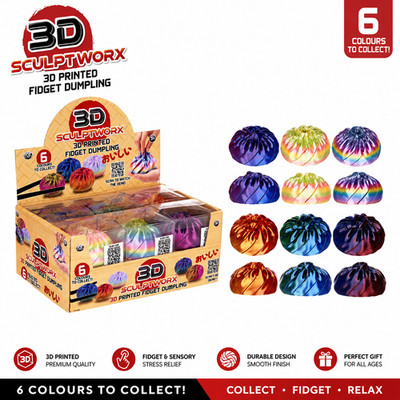 3D-gedrucktes Fidget-Knödelspielzeug sensorischer Stressabbau Schreibtischspielzeug 8 cm Stil wählbar