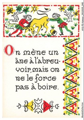 AYSP5-0303-HUMOR - We lead a donkey to drink it but we don't force it a b