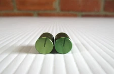 Small Green Solid Aluminum Control Knobs For HiFi Amp Guitar 1/2"x 3/8" Lot of 2