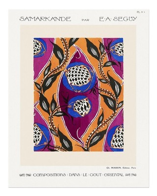 Lebendiges Art Deco Wandbild Poster von E.A. Seguy Premium Qualität