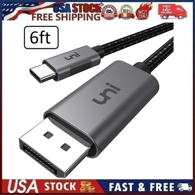 6 FT USB C to DisplayPort Cable for Home Office (4K@60Hz, 2K@165Hz)Thunderbolt 3