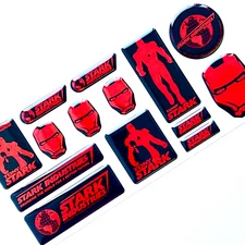 Iron Man Stark Industries Tony Marvel 3d domed sticker set