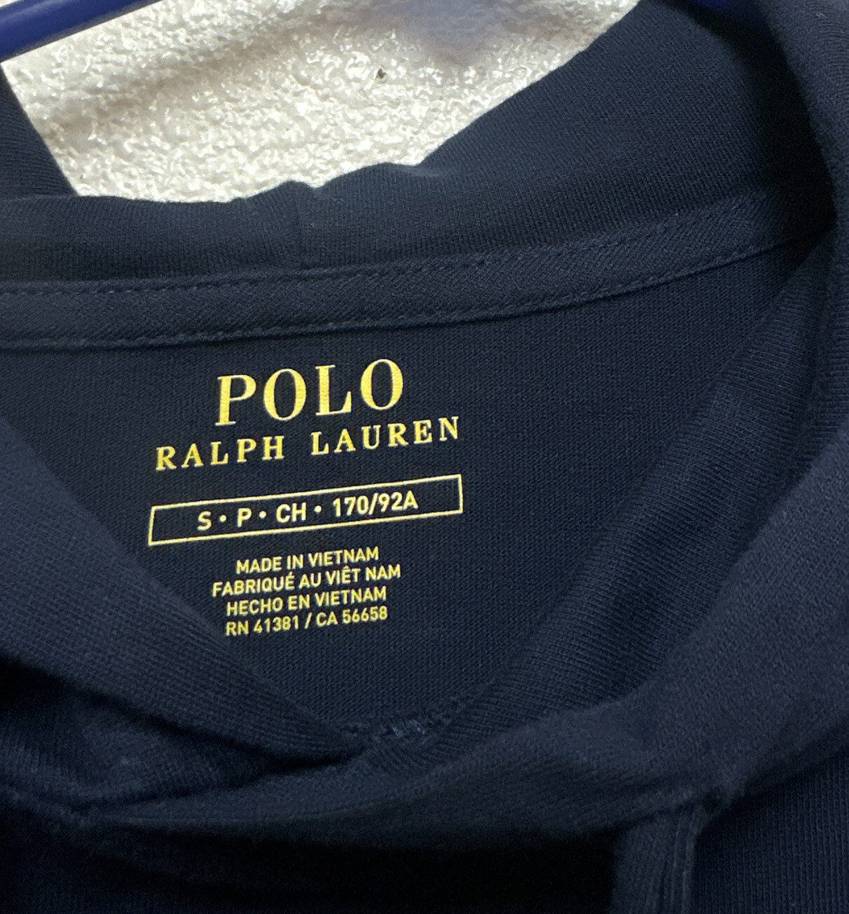 Polo Ralph Lauren ""Polo 1967" grande pony manica lunga blu con cappuccio taglia S