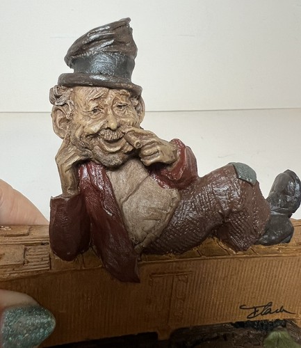 Tom Clark Gnome Sculpture ‘Hobo’ 1986 USA No Chips Or Cracks 6”X6”X3” - Picture 6 of 8