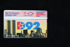NY Telephone1992 Democratic Convention Phone Card  World trade center Background