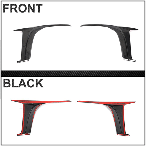 Fit for Jaguar F-type X152 16-19 Real Carbon Front Bumper Fins Splitters Canard - Picture 10 of 11