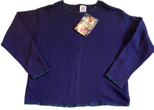 hanes her way sweatshirt vintage Purple Cropped Design, Plaid Edging, Rare NWT