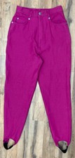 Vintage Rev-Up Fuchsia Pink Super High Waist Stretchy Stirrup Pants Womens 7/8