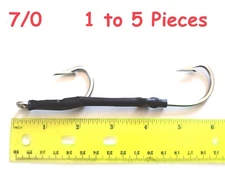 1 to 5 pcs SIZE 7/0 DOUBLE STAINLESS STEEL HOOK BIG GAME TUNA SHARK WAHOO RIGS