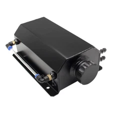 Universal 2L Coolant Radiator Overflow Tank Reservoir Expansion Black Aluminum