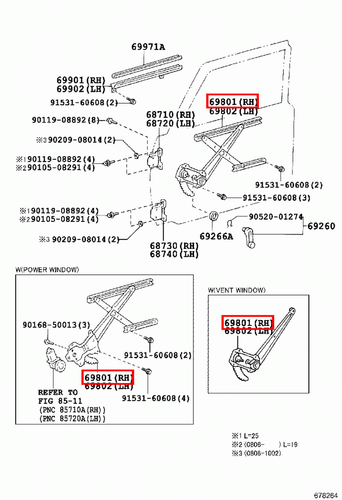 Genuine Toyota LandCruiser VDJ79 VDJ78 RH Front Door Manual Window Regulator - Picture 3 of 4