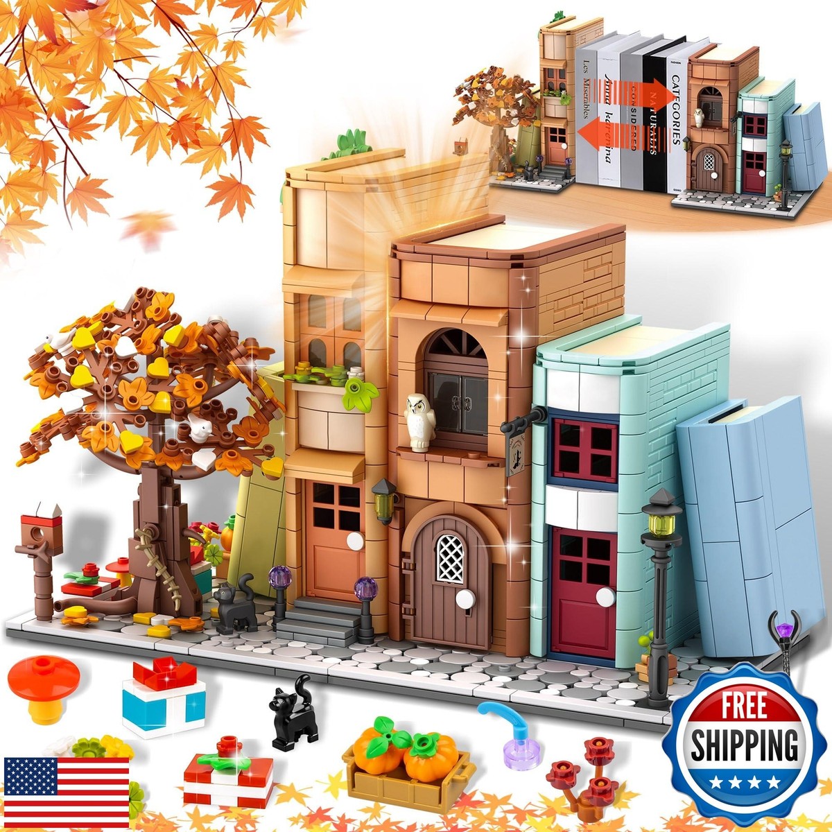 Zylvoxia Bookend Magic House Building kit, Home Decorative