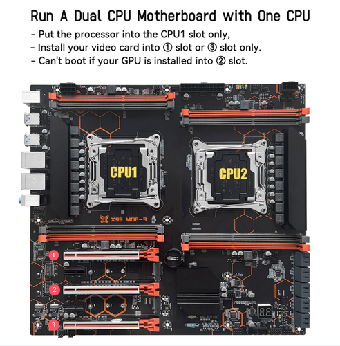 Placa madre LGA 2011-3 DDR3 X99 doble CPU PCI-e 3.0 NVMe M.2 para CPU Intel Xeon - Imagen 5 de 16
