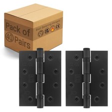 BLACK Internal Door Hinge PAIR 4 inch 102mm Ball Race Fire Door WITH SCREWS