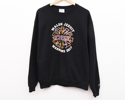 Champion Walsh Jesuit Warriors Cheer Eco Authentic Vtg Men S L Sweatshirt Jumper Ebay