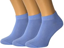3 Pack Unisex Thin Cotton Ankle Socks Dry Fit Low Cut Running Socks Light Blu...