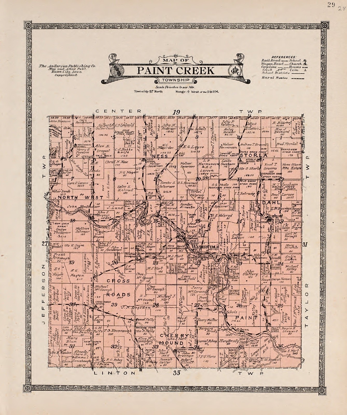 Купить 1917 Atlas ALLAMAKEE COUNTY IOWA plat map GENEALOGY на Аукцион из Америки с доставкой в