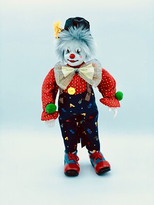 World of Clowns, Coco Clown Red, 36cm Porcelain Clown WC031 UK
