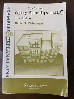 Agency, Partnerships, And LLCs 3rd Edition Kleinberger Book Textbook