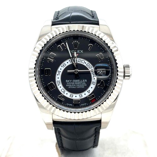 Rolex Sky-Dweller 42mm Automatic 18k White Gold Leather Strap ...