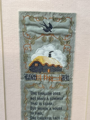 Silk Bookmark Victorian Framed Piece Antique Curios Art Work Wall Art - Picture 2 of 4