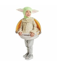 NEW Disney Store Star Wars Baby Yoda Grogu Hover Pram Costume Toddler 4T New