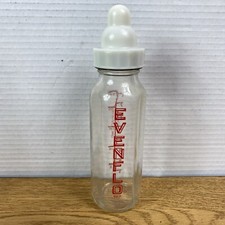 Vintage Evenflow Baby Glass Bottle with Double Lid Care Nurser Nostalgia Nursery