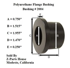 1-1/2" O.D. x  3/4" I.D Polyurethane Flange Type Bushing by Energy (2004G)