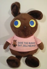 Dudley's Plush Chocolate Easter Rabbit 19" Save The Bunny Eat Jellybeans Pink