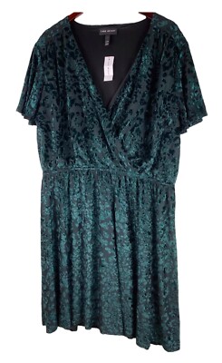 lane bryant green velvet dress Velvet Long Sleeve Corset Mini Dress in Emerald Green - 4 main image 1