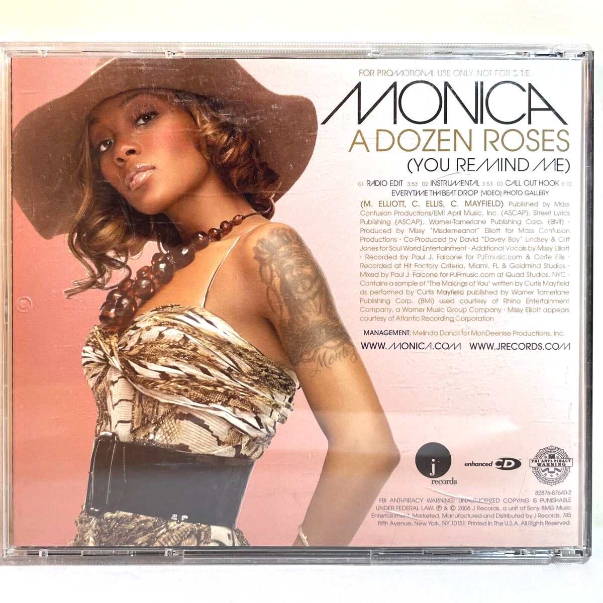 MONICA: A DOZEN ROSES (YOU REMIND ME) (2006) CD Promo Single - R&B