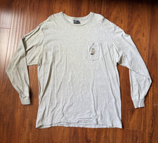 USA VTG 90s Polo Bear - Ralph Lauren Long Sleeve Pocket T Shirt Gray - Large