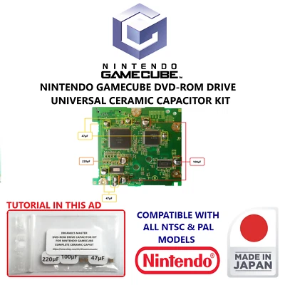 NINTENDO GAMECUBE - DVD-ROM CERAMIC CAPACITOR KIT FOR ALL DRIVES
