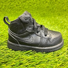 Nike Air Jordan 1 Mid Triple Black Toddler Size 4C Athletic Shoes Sneakers