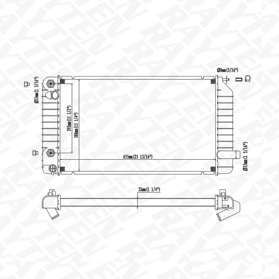 1343 Aluminum Core AT MT Radiator OE Replacement for 1992-1993 Skylark Achieva - Image 2 of 4