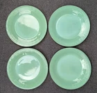 Vintage Fire King Jadeite Ribbed 9" Dinner Plates USA Set of 4