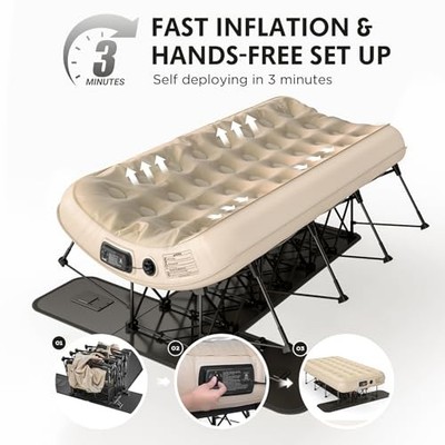 EZ Bed Self-Inflating Air Mattress with Built-in Frame, Pump and