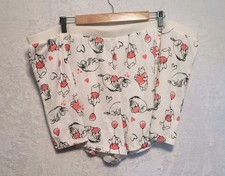 Disney Winnie The Pooh  Eeyore Pajama Shorts 3X 22W - 24W White Color W/ Hearts