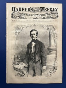 Harper's Weekly 4-6-1861 Coat of Arms, 1860 CENSUS, William Seward, FORT PICKENS