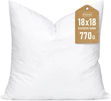 Synthetic down Pillow Insert, 18X18 down Alternative Throw Pillow Insert. Ultra 