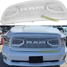 Front Bumper For 2013-2018 Dodge Ram 1500 Big Horn Style  Grille W/Letter White