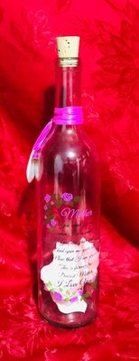 Message In A Bottle Mothers Gift  Roses Very Good Pre-Owned Condition
