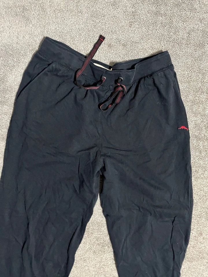 Tommy Bahama Men's Black Solid Soft Relax Lounge Sleeping Pants Medium - Image 2 of 4