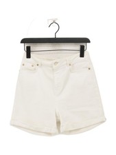 Mint Velvet Women's Shorts UK 10 White Cotton with Elastane Mom