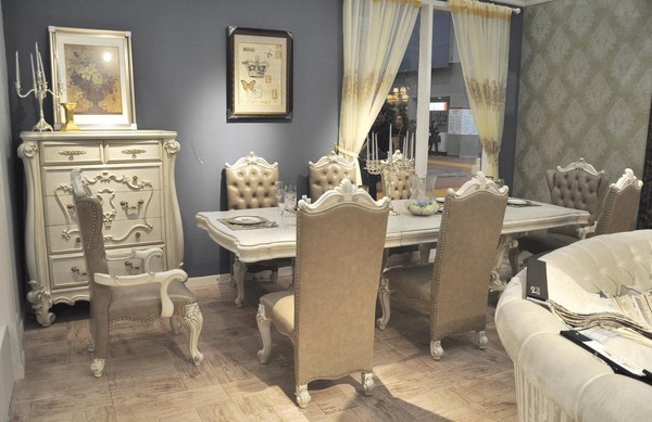 Esstisch + 8X StüHle Esszimmer Set Essgruppe Garnitur Tisch Stuhl Tische Barock-image