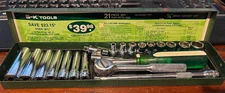 Vintage S-K Tools 1/4" Drive Socket Set No. 4921 Deep/Shallow 21 PC USA NICE!