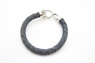 Omega Bracelet Aqua Sailing Woven Silver Tone Signed Branded