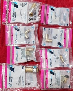 8 Assorted Sharkbite PEX 1/2" Fittings Elbows FNPT's Check Valve MNPT Adapter
