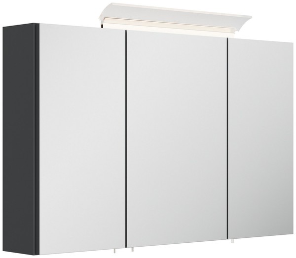 Badezimmer Spiegelschrank 3-TüRig/ Led-Acrylglaslampe/ Grafit Bad-Spiegelschrank-image