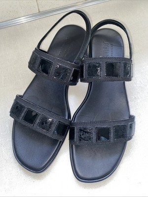 MUNRO Erin 7 M Black Slingback Sandals Shock Absorbing Heel